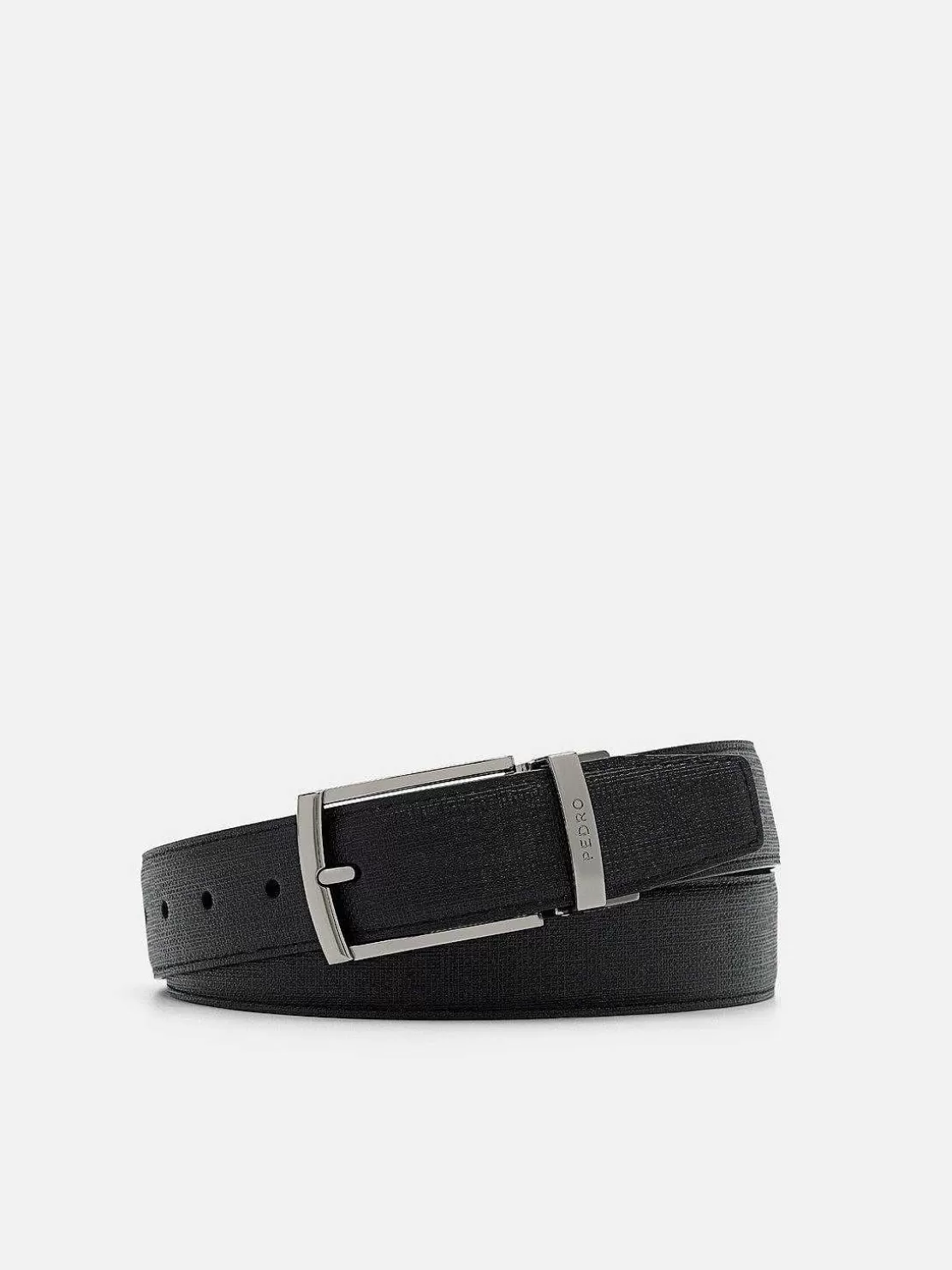 Embossed Leather Reversible Pin Belt<PEDRO Shop