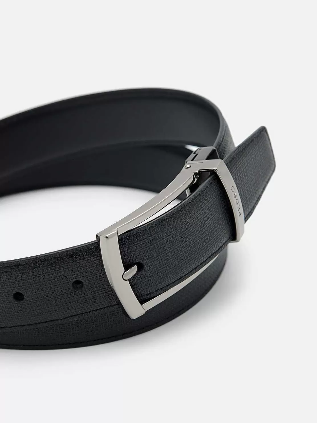 Embossed Leather Reversible Pin Belt<PEDRO Shop