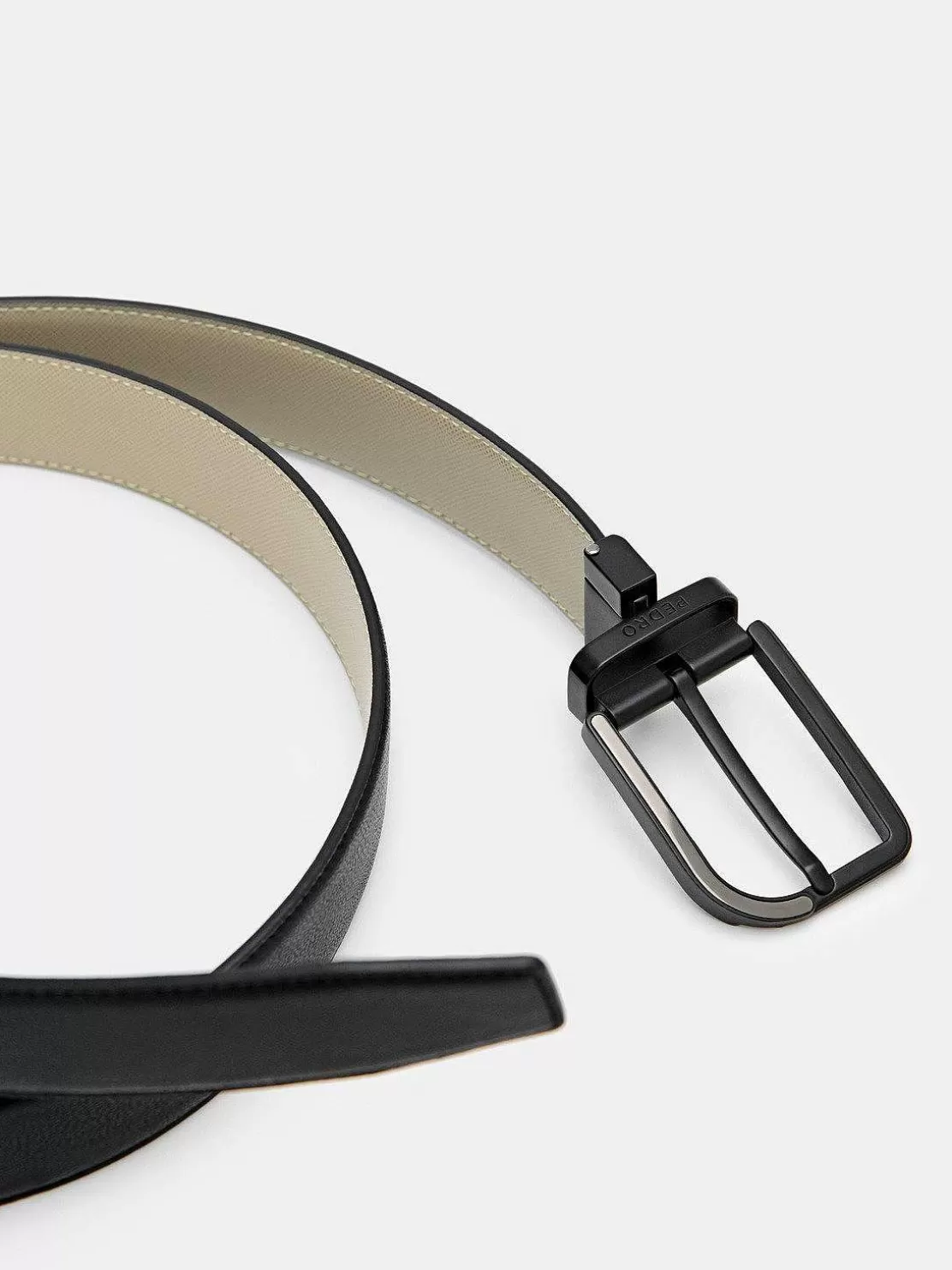 Embossed Leather Reversible Pin Belt<PEDRO Store