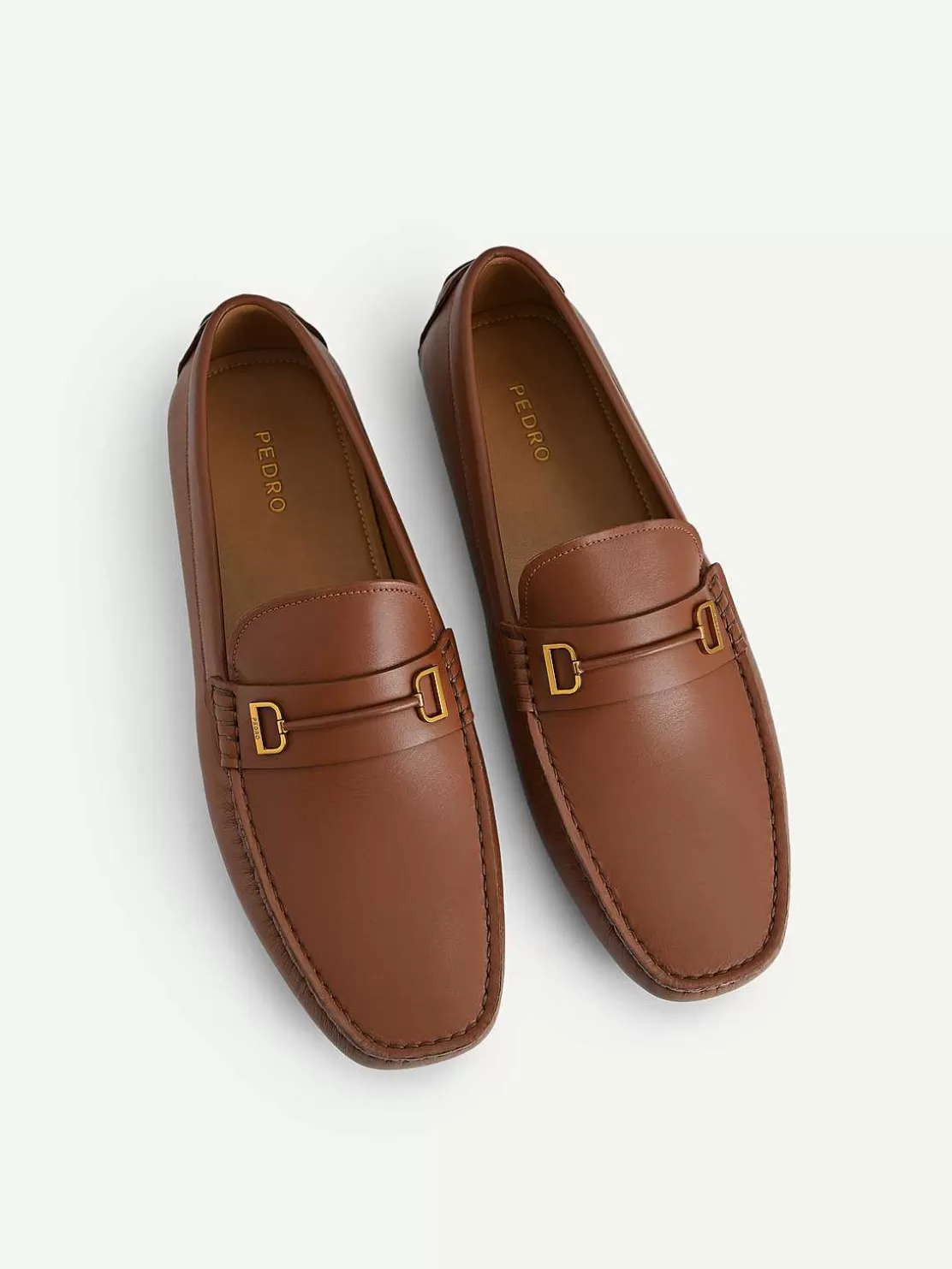 Leather Driving Shoes With Metal Bit<PEDRO Fashion