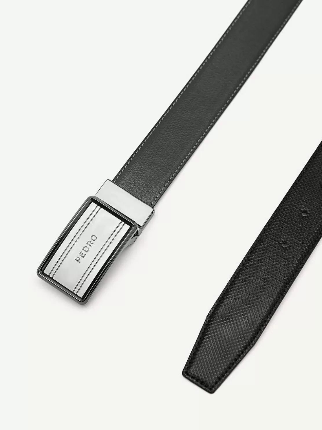 Reversible Embossed Leather Tang Belt<PEDRO Outlet
